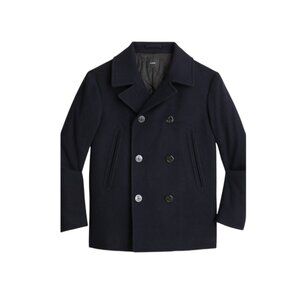 NWT JCrew Dock Icon PeaCoat Jacket Mens Medium Navy Blue Wool Primaloft BT825